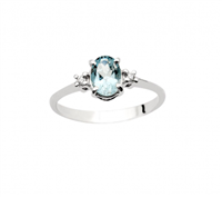 Anello Lunatica Donna in Oro bianco Acquamarina 1.0 Ct AMO860-16 - AMO860-16